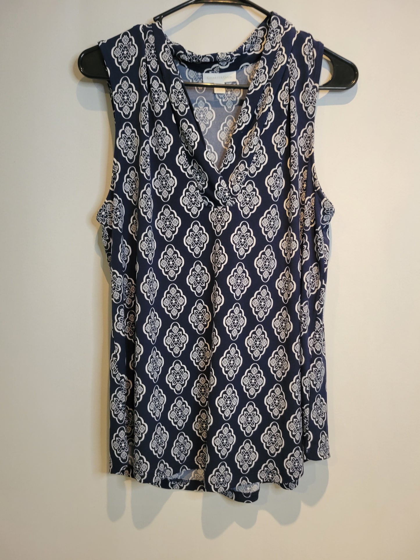 Charter Club Sleeveless Blouse, Size L