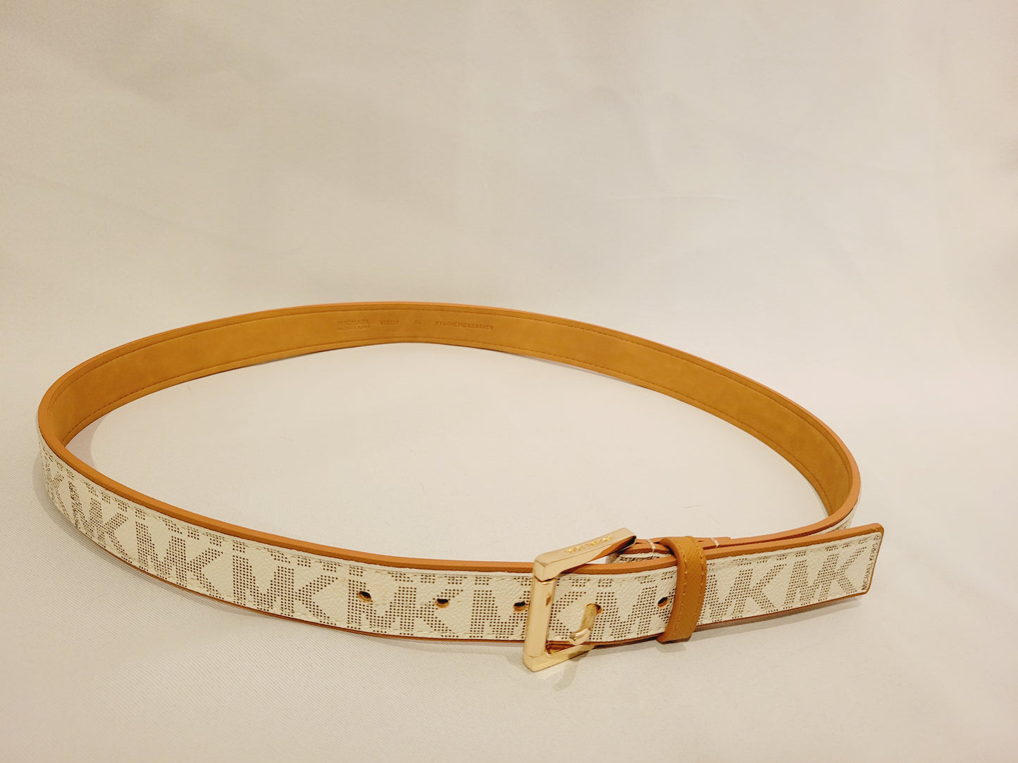 Michael Kors Belt Vanilla MK LOGO Size XL