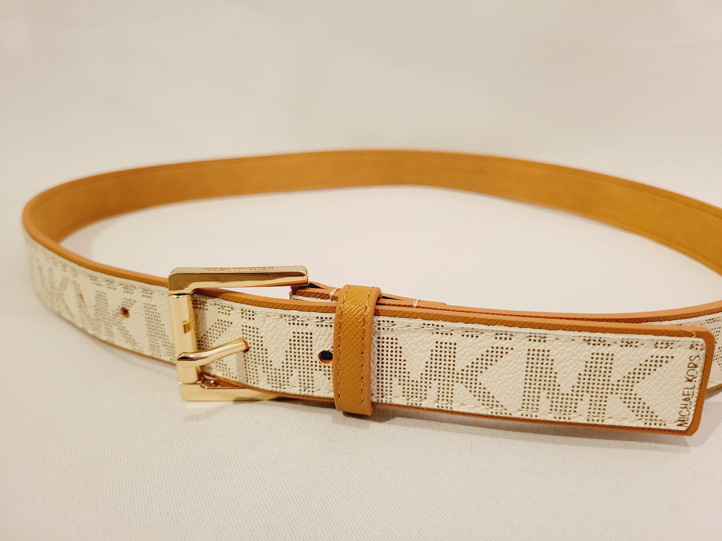 Michael Kors Belt Vanilla MK LOGO Size XL