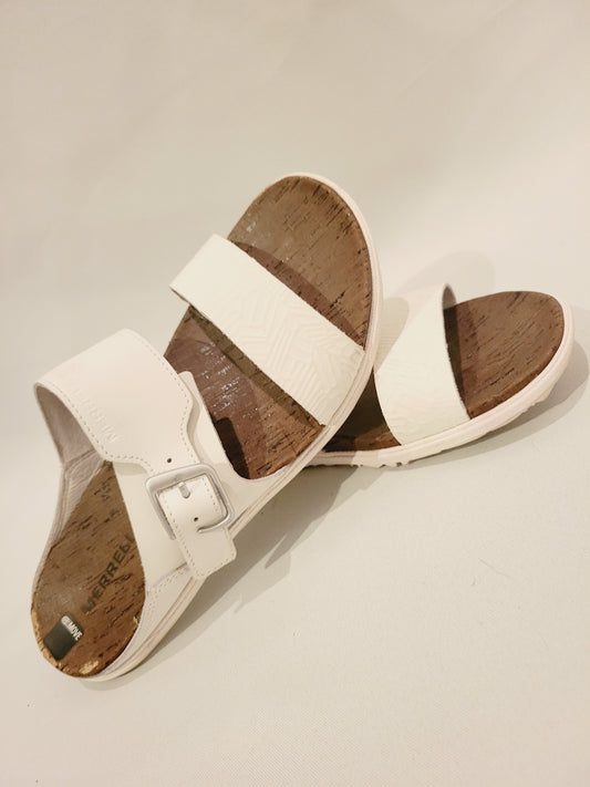 Merrell Women's Around Town Buckle Sandals, White Size 8