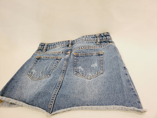 American Threads Distressed Mini Denim Skirt Size S