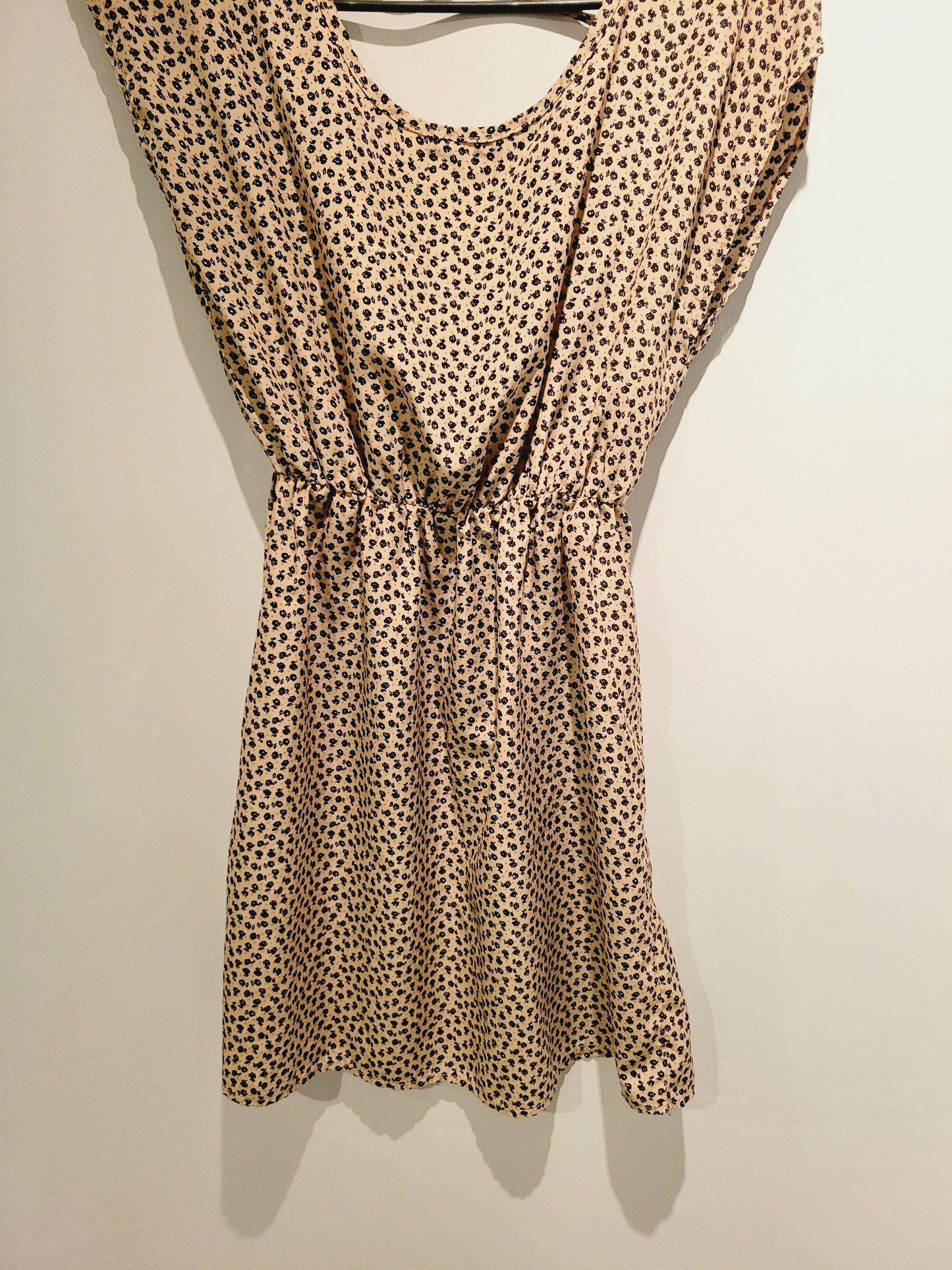 Beige floral printed Mini Dress Size S