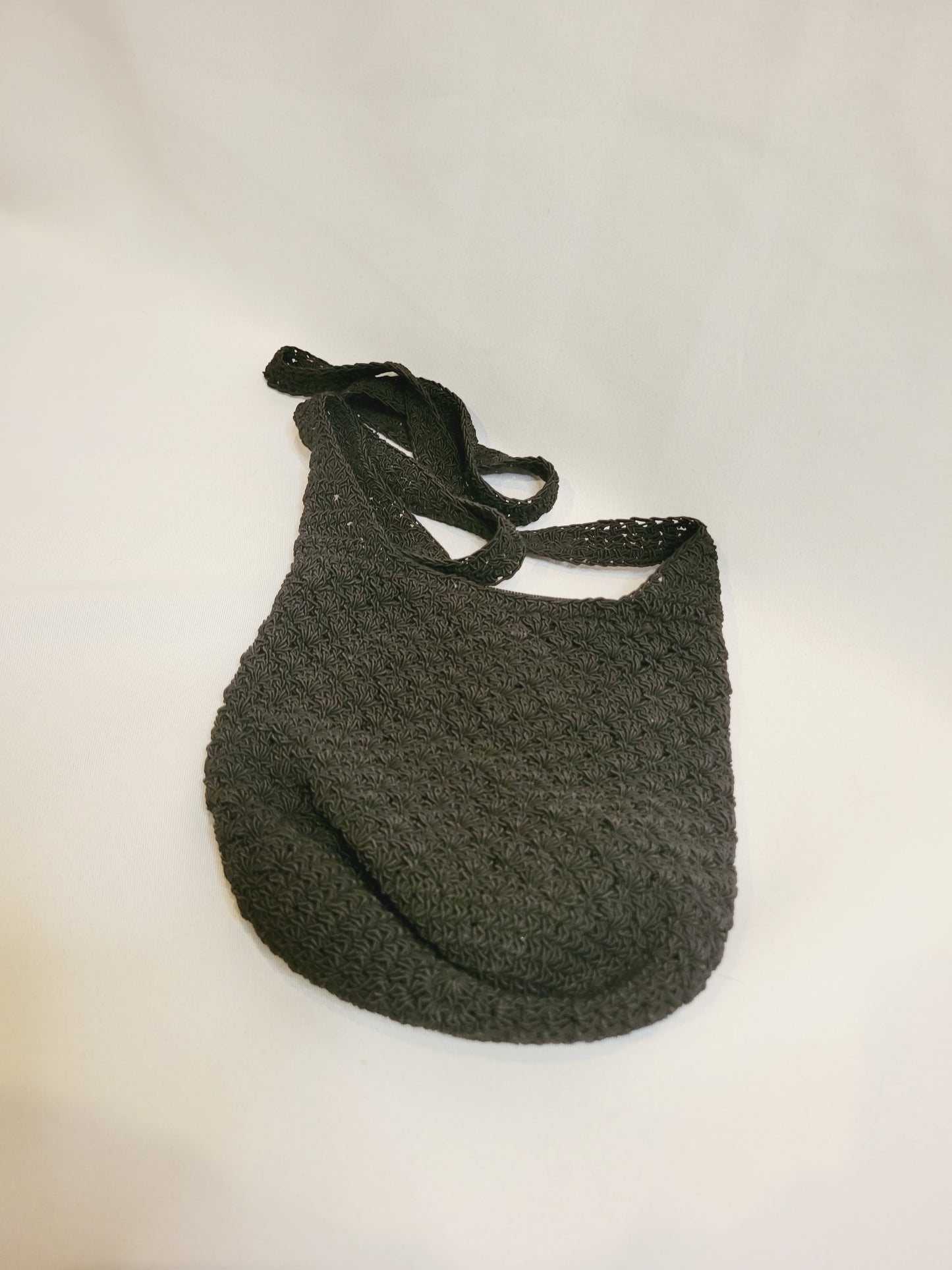 Black crochet bag