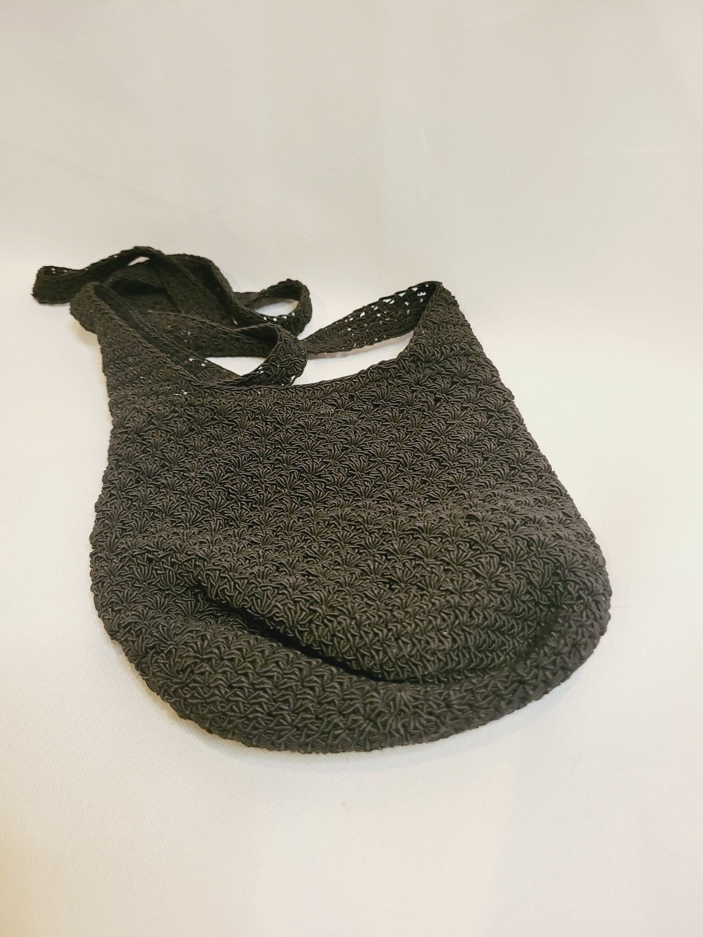 Black crochet bag