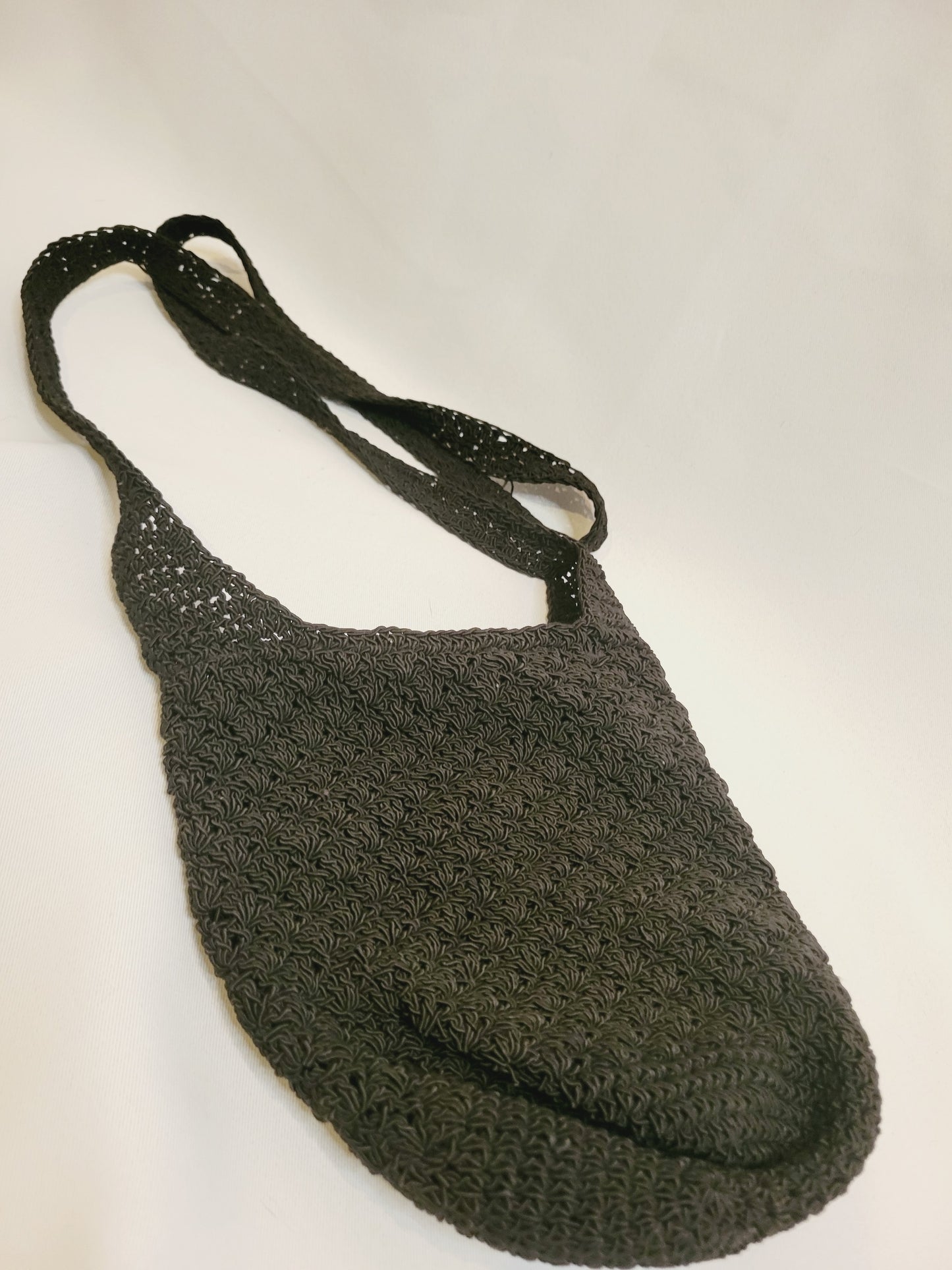 Black crochet bag