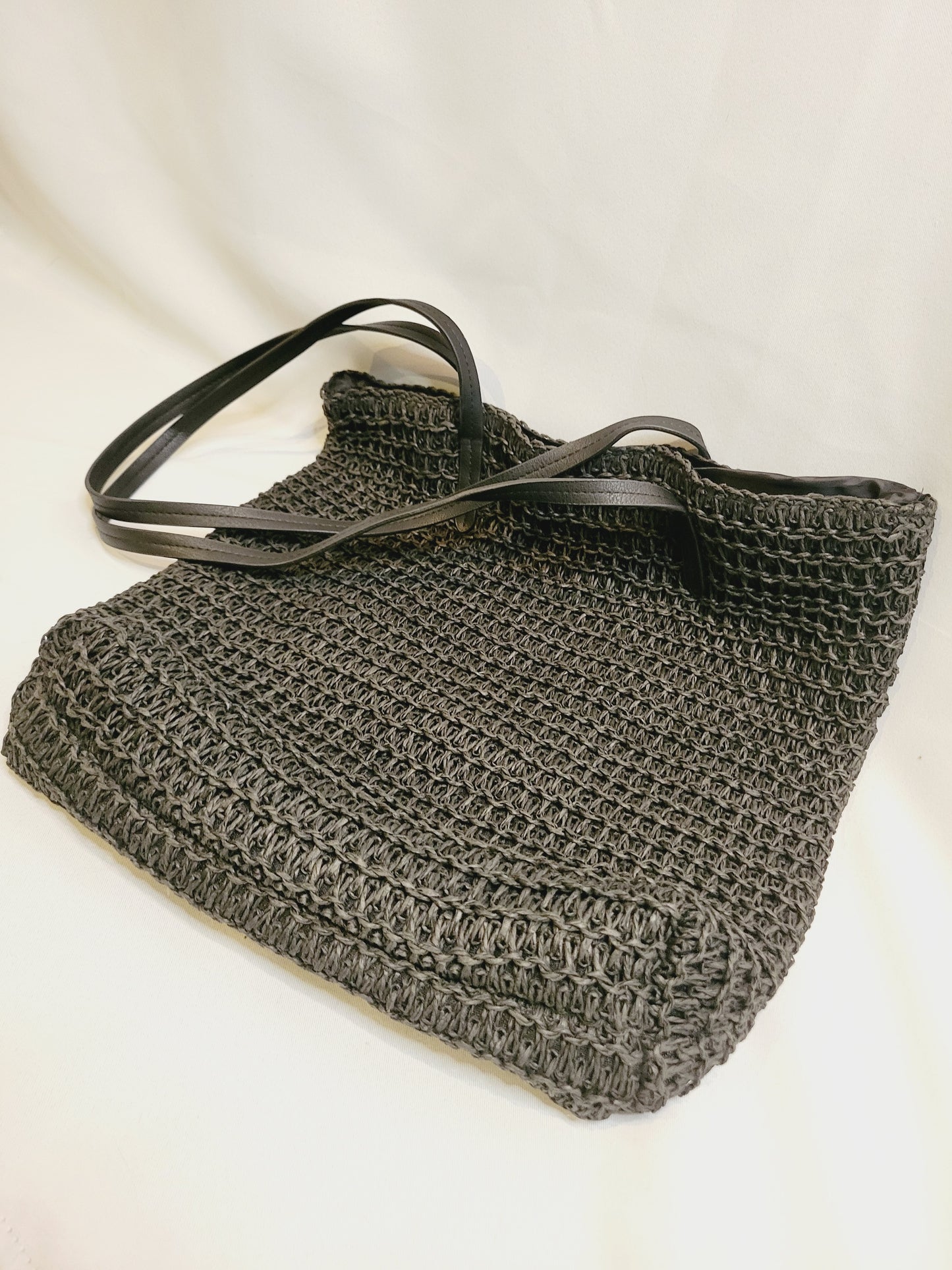 Black Crochet Tote Bag