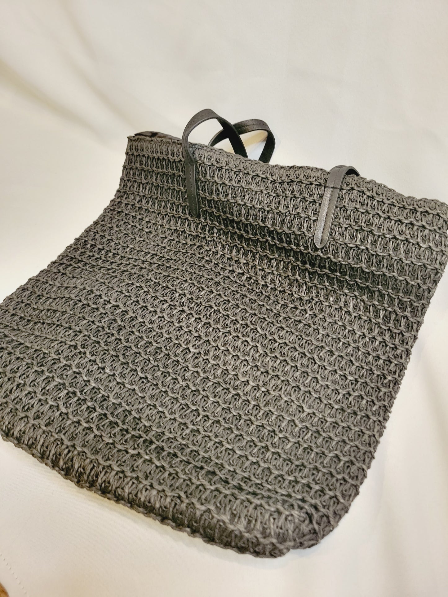 Black Crochet Tote Bag