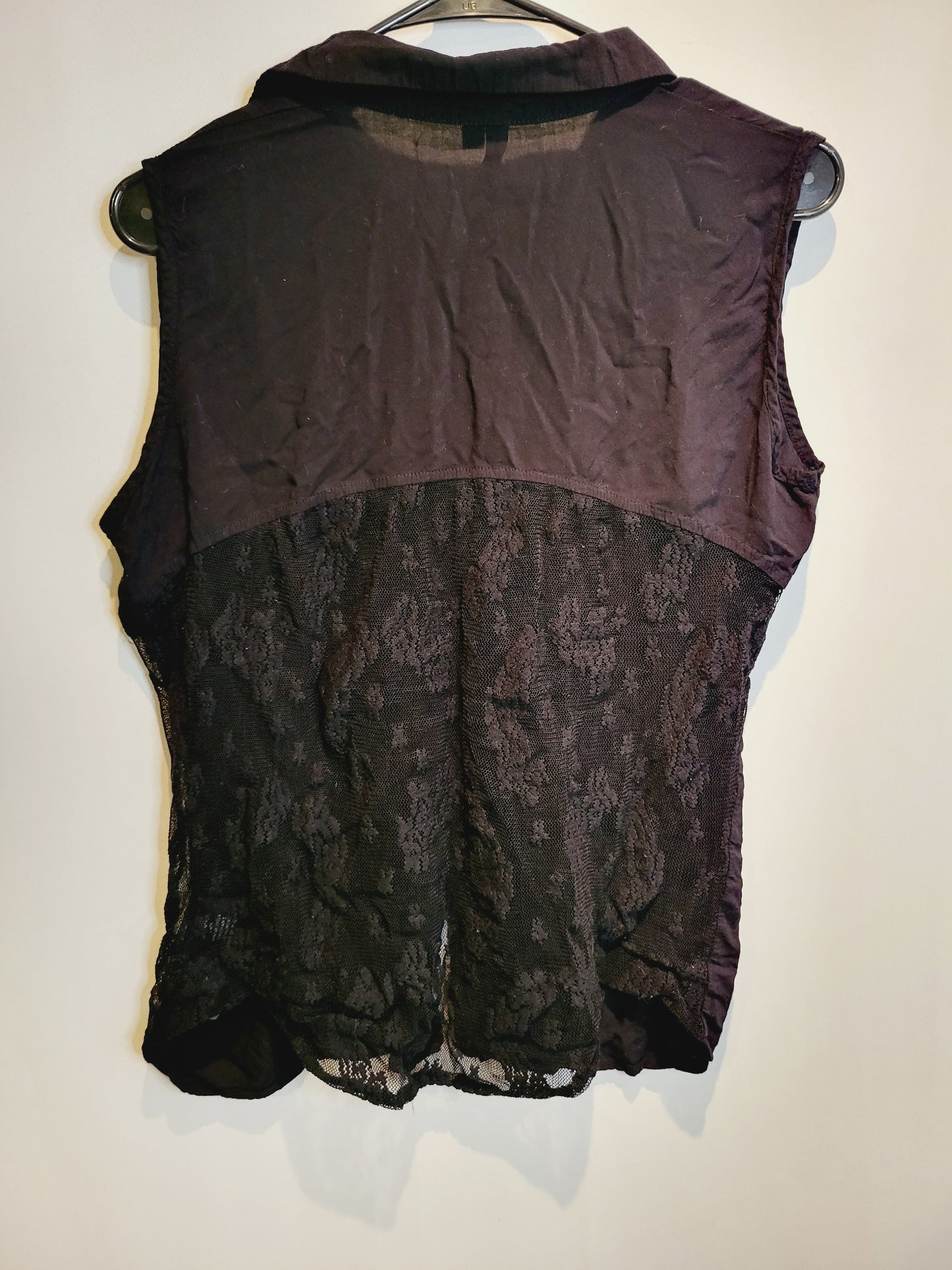 Ethyl Button Up Lace Blouse, Size M