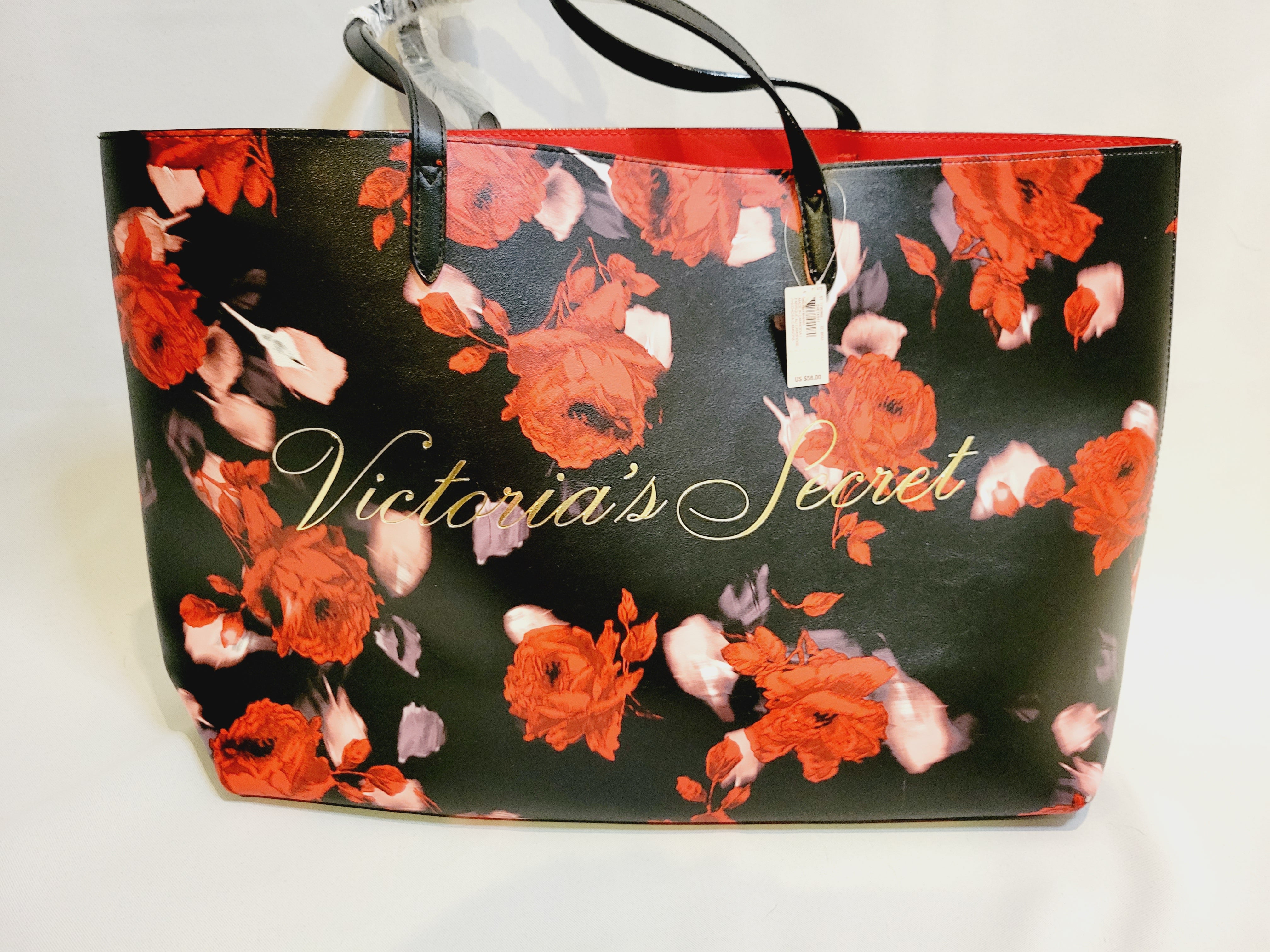 ♥ Victoria's Secret Red Tote with Free Deluxe Samples of s…