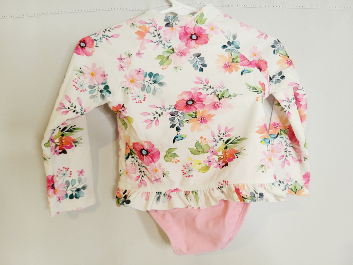 Little Me Floral Rashguard Bathing Suit Set, Size 18M